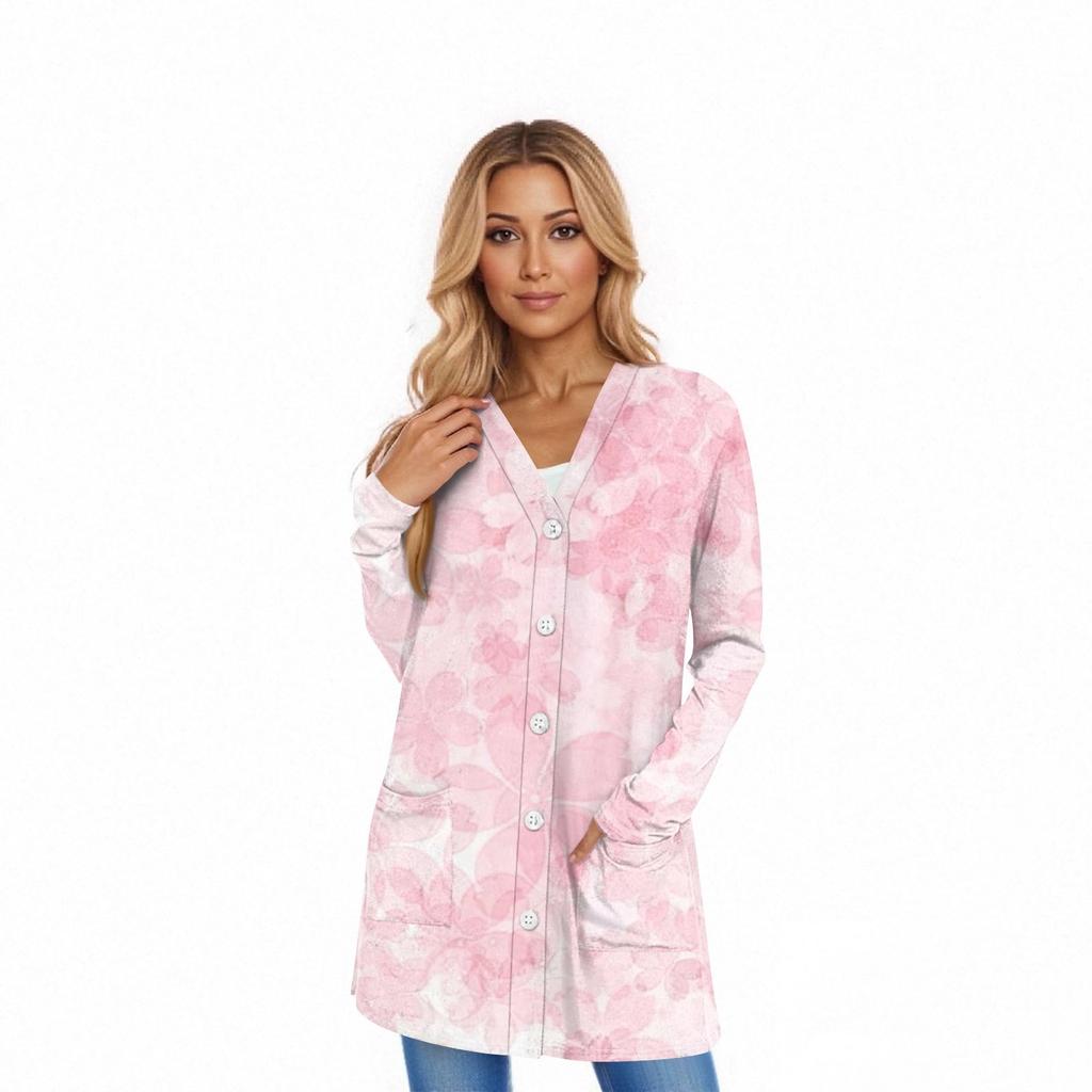 Women's Long Sleeve Cardigan Casual Jacket With Pockets Top