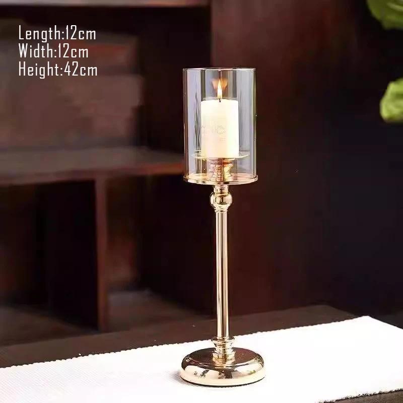 European luxury candlestick+candle,Romantic candlelight dinner prop,home room decor,modern wedding decoration Art ornaments Gift