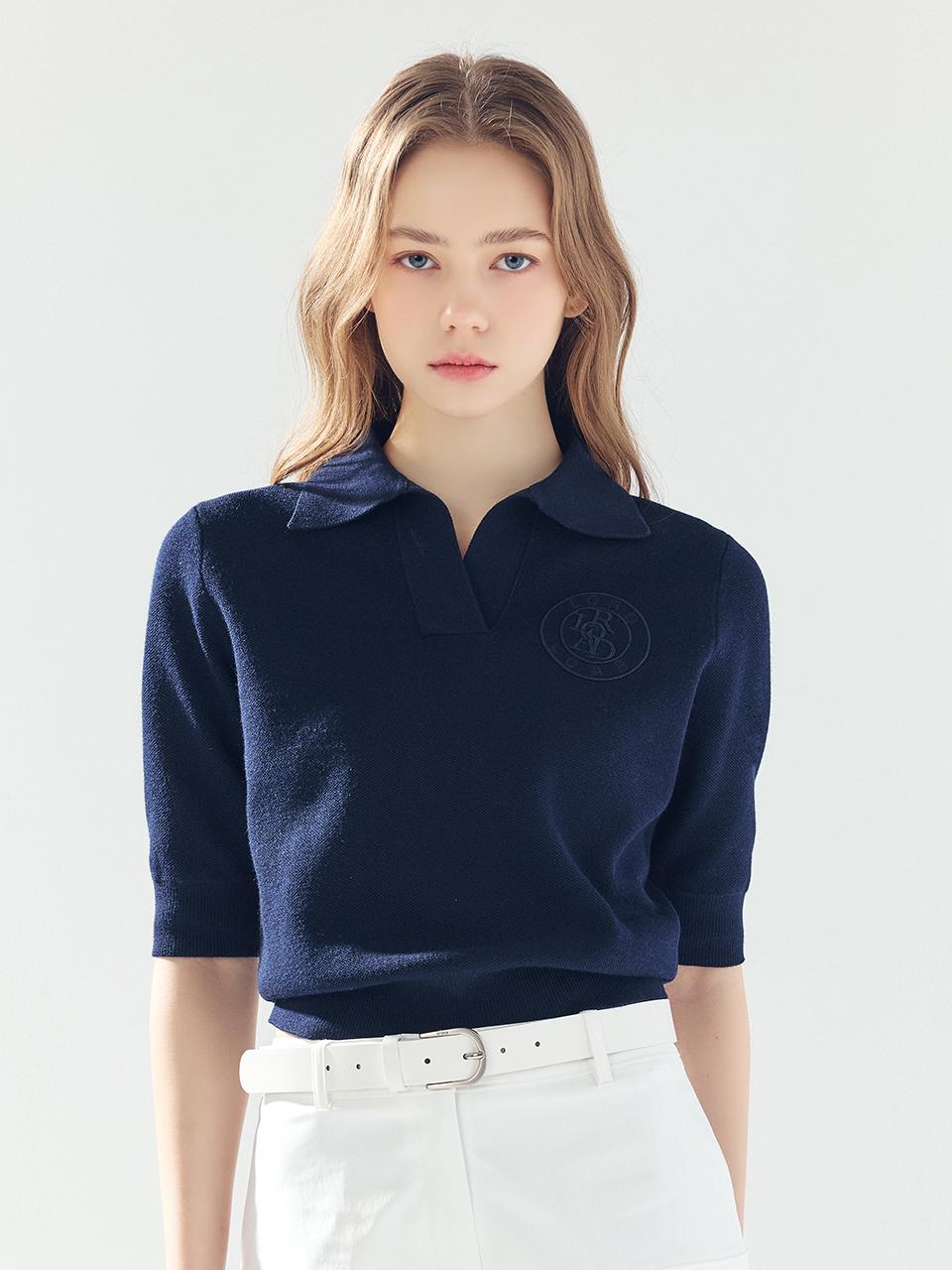 Signature Collar Knit Navy Navy/L