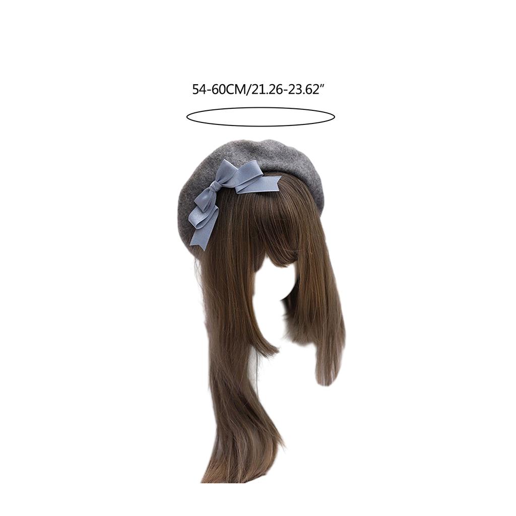 Trendy Ribbon Bowknot Beret Hat Girls Woman Winter Hat Winter Autumn Windproof Painter Hat French Hat for Shopping