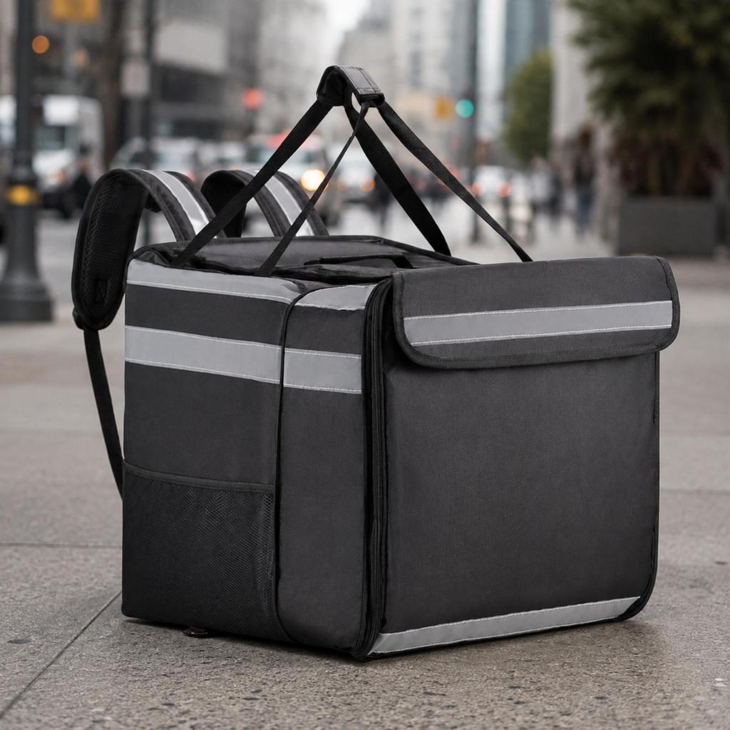 Food Delivery Bag Collapsible Insulated Backpack with Dividers Takeout