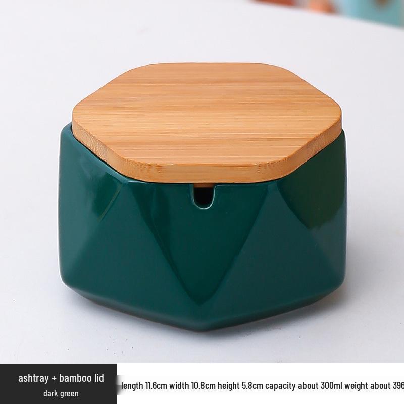 Скандинавская минималистичная шестиугольная керамическая пепельница с крышкой – трендовый декор для дома и офиса One piece