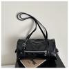 Comfortable and Versatile Texture Shoulder Bag Women Vintage Simple Commuter Pillow Bag with Studded Strap Casual Handle Bag