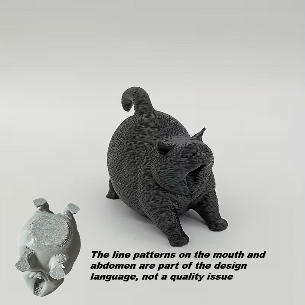 1pc Yawning cat statue Toy, Compact Desktop Decor for Home, Office, Car, Perfect Gift for Cat Lovers (Christmas, Halloween, Birt