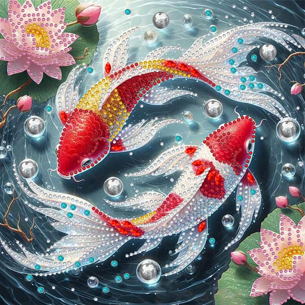 5D DIY Partial Special Shaped Drill Diamond Painting Kit Fish Decoration
