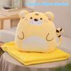 Flannel Cartoon Pillow Quilt Soft Storage Design 2 In 1 Cushion Blanket Comfortable Stuffed Sofa Blanket Afternoon Rest
