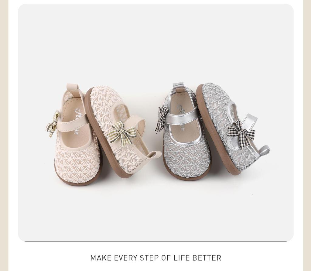 Frühlings-Weichsohlen-Schuhe aus gewebtem Leder für Kleinkinder Mädchen - Atmungsaktives Hohlmuster, Prinzessinnen-Stil