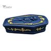 Skull Storage Organizer Gothic Casket Jewelry Box, Resin Spooky Figurine for Tabletop Rings, Halloween Dark Organizer, Unique Gift Goth Lovers