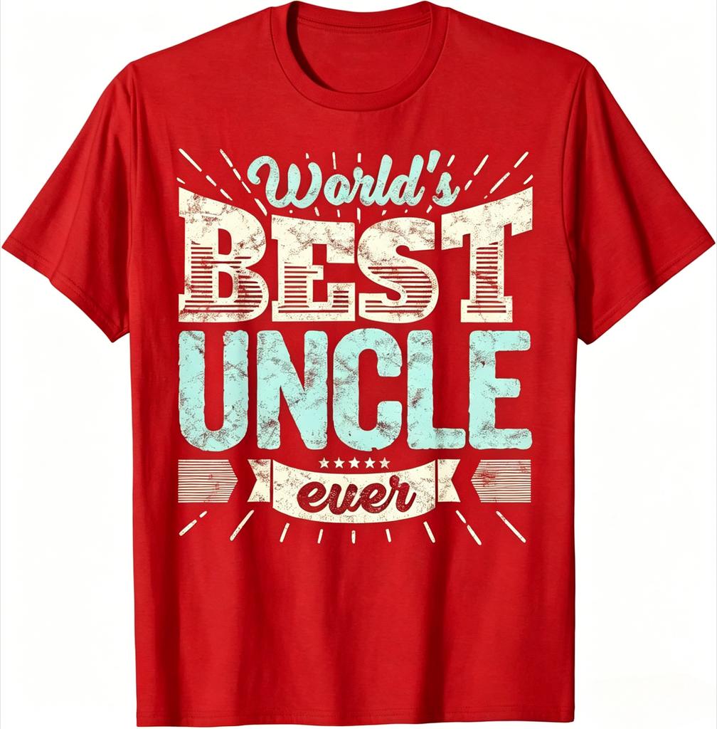 Worlds Best Uncle Ever Vintage Distressed Retro Graphic T Shirt Best Uncle Gift Unisex Casual Cotton Short Sleeve Tee