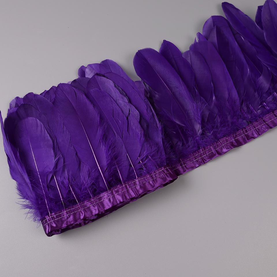 2M Natural Dyed Goose Feather Trims Real Geese Duck Feathers Fringe Ribbons For Handmade Crafts Pumas Wedding Accessories