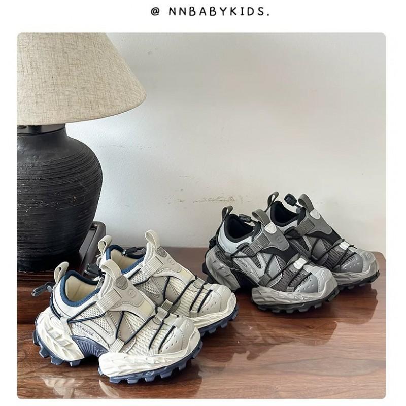 Youth Style Shoes Kids Chunky Sneakers Boys Girls Outdoor Walking Shoes Rubber Sole PU Mesh Upper