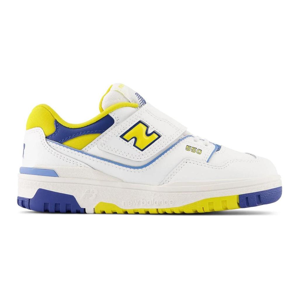 New Balance Nb 550 Leather Round Toe Lace-Up Casual Shoes Kids sneakers White Yellow PHB550CG