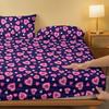 1 Piece Four Ring Pink Heart Pattern Sanded Fitted Sheet, Heart Printed Bedspread For Bedroom, Bedding (Not Include Pillowcase)