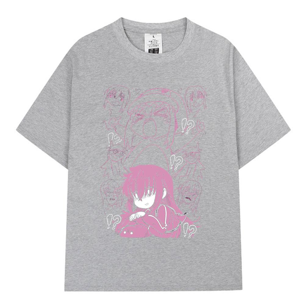 Japanese Unisexga Bocchi The Rock Tshirt Anime Gotoh Hitori Graphic Tshirts Unisex Women Summer Oversized Cotton T Shirts Streetwear