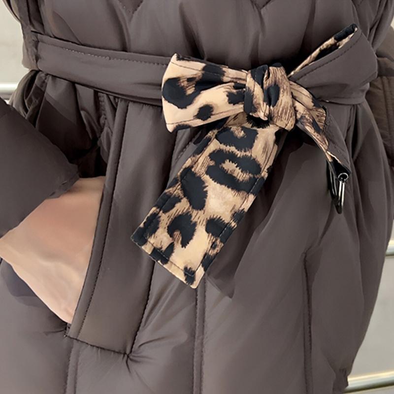 Plus Size L-5XL Fashion Winter Jackets Woman Short Parkas Hooded Loose Thick Warm Outerwears Casual Women's Coats With Belt