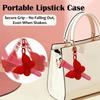 Cute Lipstick Keychain Organizer Makeup Accessory Holder Silicone Lip Gloss Holder  Cosmetic Bag