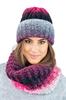 Blues Winter Shaded Hat Set with Scarf Color Raspberry