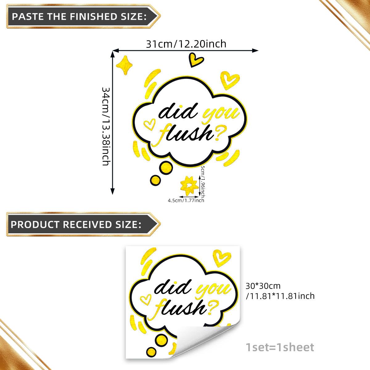 

A Variety Of Toilet English Logos Butterfly Love Bronzing Wall Sticker Decoration Living Room Bedroom Background Self-Adhesive Sticker