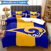 3PCS Rams Team Spirit Printed Soft Bedding Set,Including 1pc Duvet Cover And 2pcs Pillowcases Perfect for Bedroom, Dormitory, Fan gift