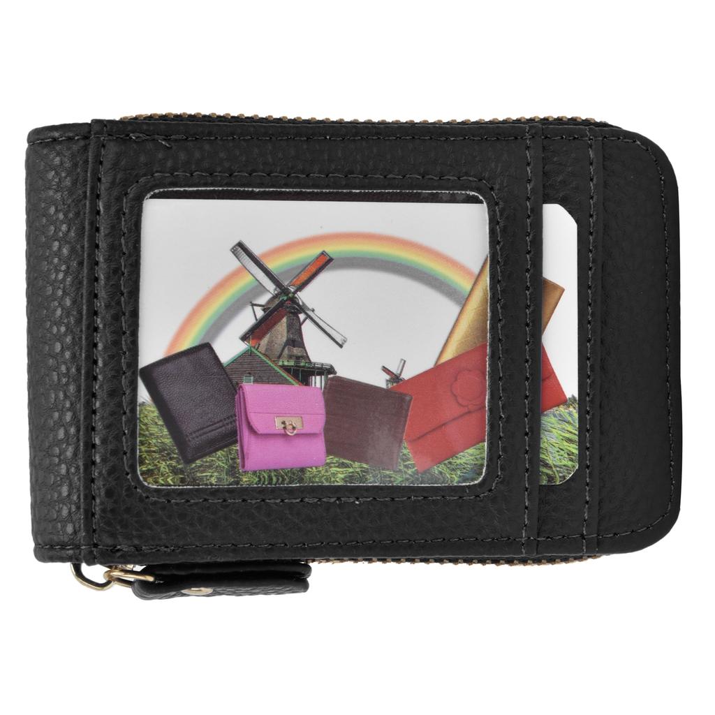 Credit Card Bag with Zipper Fashionable Mini Portable Antimagnetic ID Cards Holder Wallet