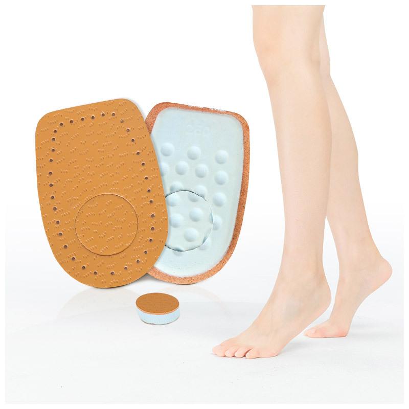 Съемная кожаная пятка Утолщенная мягкая спортивная стелька Износостойкая амортизирующая Задняя стелька на полразмера one size fits all коричневый