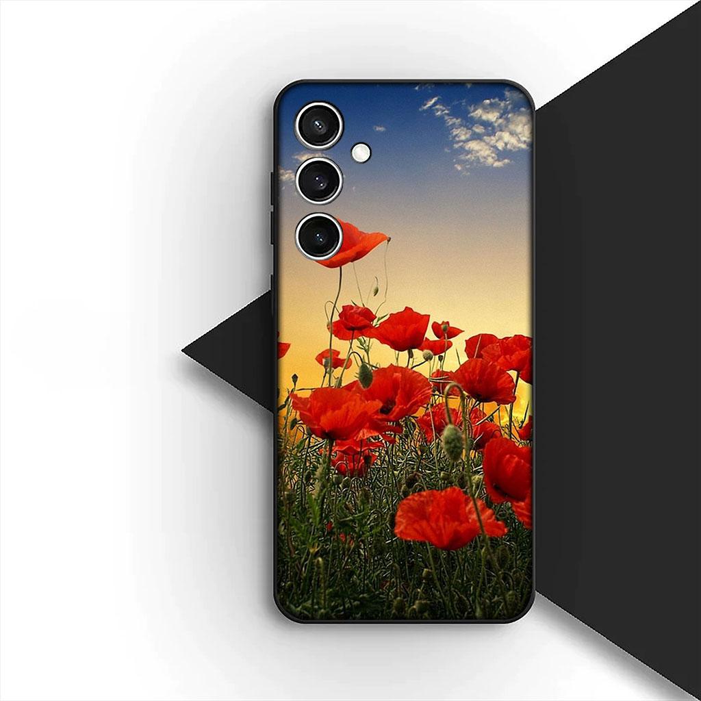 Poppy Flower Bloom Fashion Phone Cover for Motorola Moto G55 G45 G75 G85 G13 Edge 50 30 Fusion 40 NEO Ultra Pro Soft Case