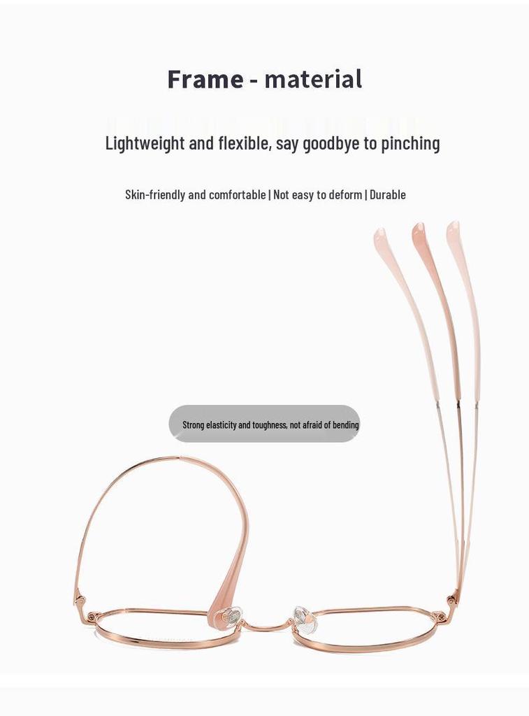 2023 Korean Style Titanium Frame Glasses - Multifunctional Myopia & Anti-Blue Light, Flat Upper & Round Lower Design