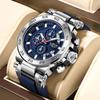 LIGE Sports Mens Watches Silicone Strap Chronograph Man Wristwatch Luminous Date Quartz Male Clock Function Small Dial Wach Box