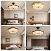 Chinese Song Dynasty Chandelier: Retro Fabric & Walnut Wood Zen Ceiling Light