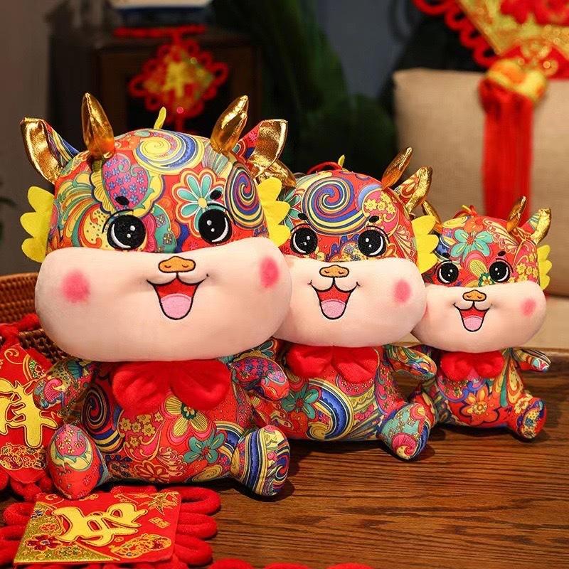 2024 Year Of The Dragon Plush Toy Large Size Stuffed Animal For New Year's Gift