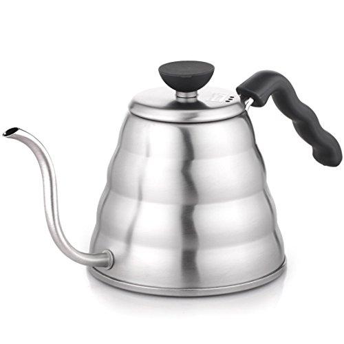 HARIO V60 Drip Kettle, Hairline Silver, 800ml, Gas and Induction Compatible, Made in Japan, VKB-120HSV