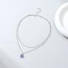 JMXD-Crystal Jewelry Devil's Eye Double Necklace Fashion Personality Alloy Pendant Clavicle Chain