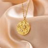 Exaggerated Arabic Sun Star Stainless Steel Necklaces Women 18K Gold-plated Necklace Wedding Jewelry Accessories Birthday Gifts