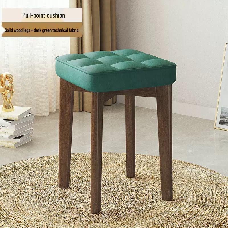 Massivholz Polsterstuhl - Moderner minimalistischer stapelbarer Hocker für Wohnzimmer oder Schreibtisch