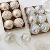 NUCHI 8cm Iridescent Painted Christmas Ball Ornament - Tree Decoration Pendant