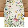 Summer Coastal Seashell Turtle Tablecloth Non Slip Durable Linen Printed Table Runner for Coffee Table Dining Table Decoration