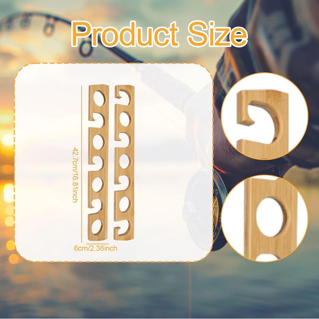 2 Pieces Fishing Rod Racks Storage Organizer for Fly Rods Boat House