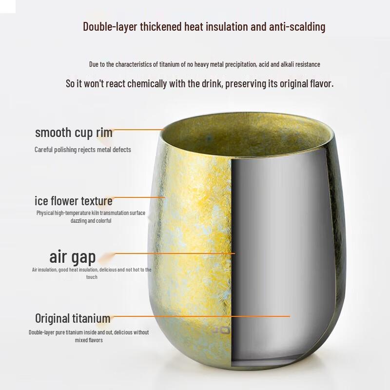 JOINXIN Pure Titanium Double-Layer Tea Mug