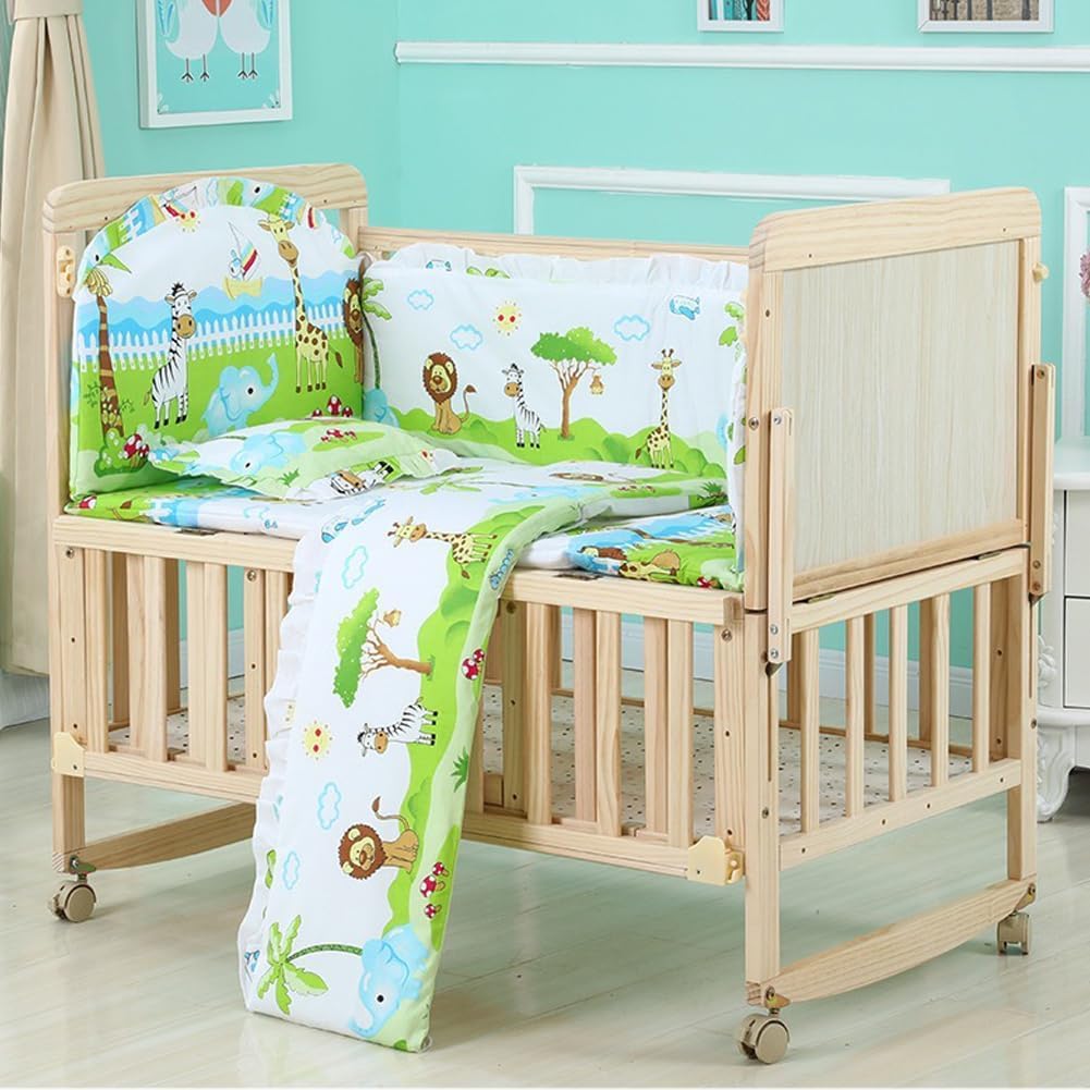 Areden Wooden Crib with Baby Sturdy and Easy To with Adjustable Fall Simple and Stylish Suitable for Baby Shower and Babies of Various Moves Between