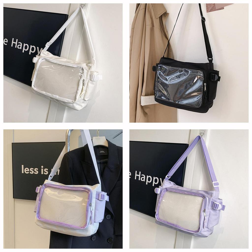 Japanese College Style Large Clear Jelly Bag With Zipper For Casual Travel