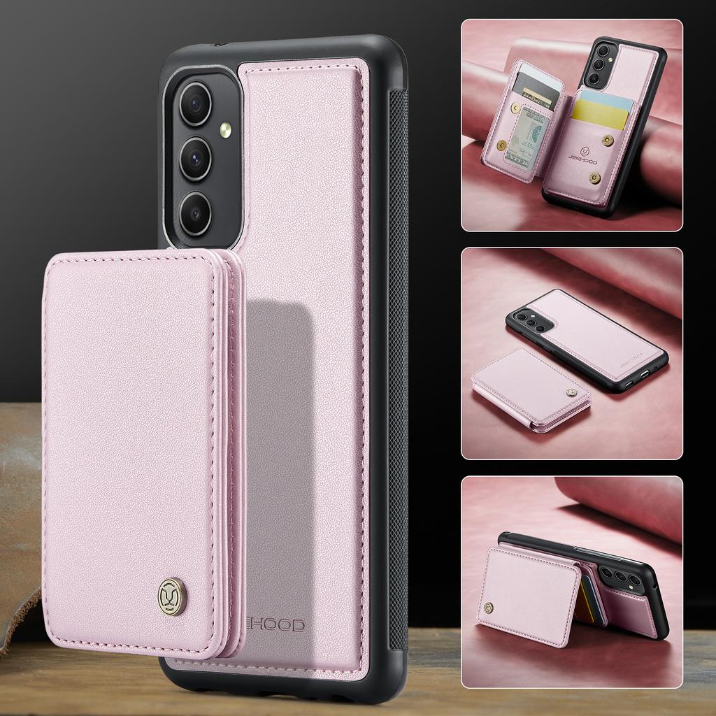 JEEHOOD J05 For Samsung Galaxy A34 5G Case Leather Mobile Cover with Detachable Magnetic Card Bag
