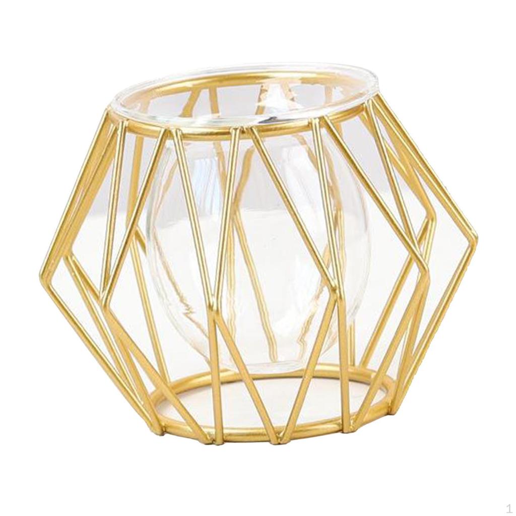 3D Geometric Tabletop Flower Vase, Terrarium Air Holder Glass Display Er Table Centerpiece