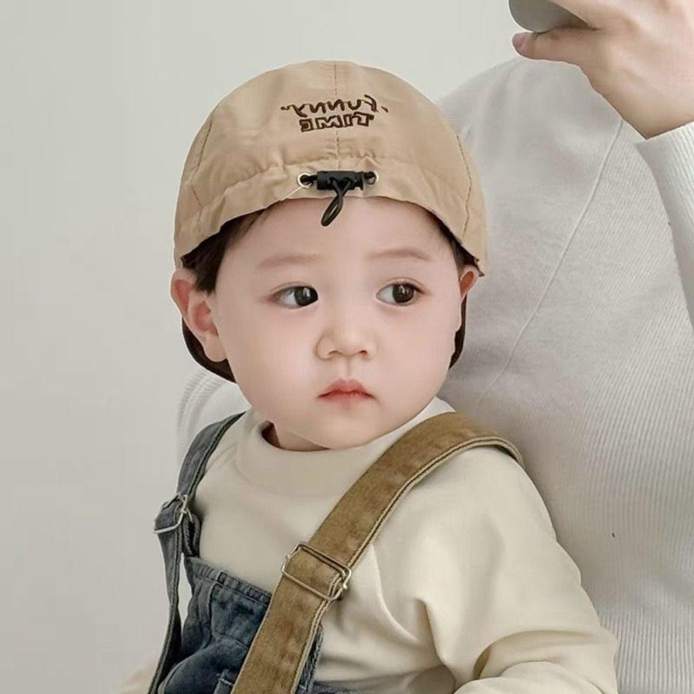 

Quick Dry Infant Sun Visor Hat Short Brim Kids Peaked Caps Cartoon Bear Baby Hat Streetwear бежевий
