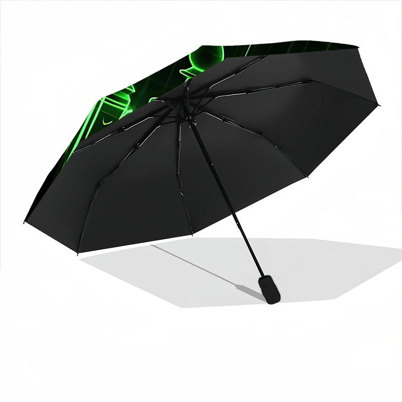 1pc Chess Heartbeat Automatic Folding Umbrella - Windproof Compact Travel Umbrella with Auto Open/Close, 8-Rib Heavy-Duty Shaft for Women/Men A008