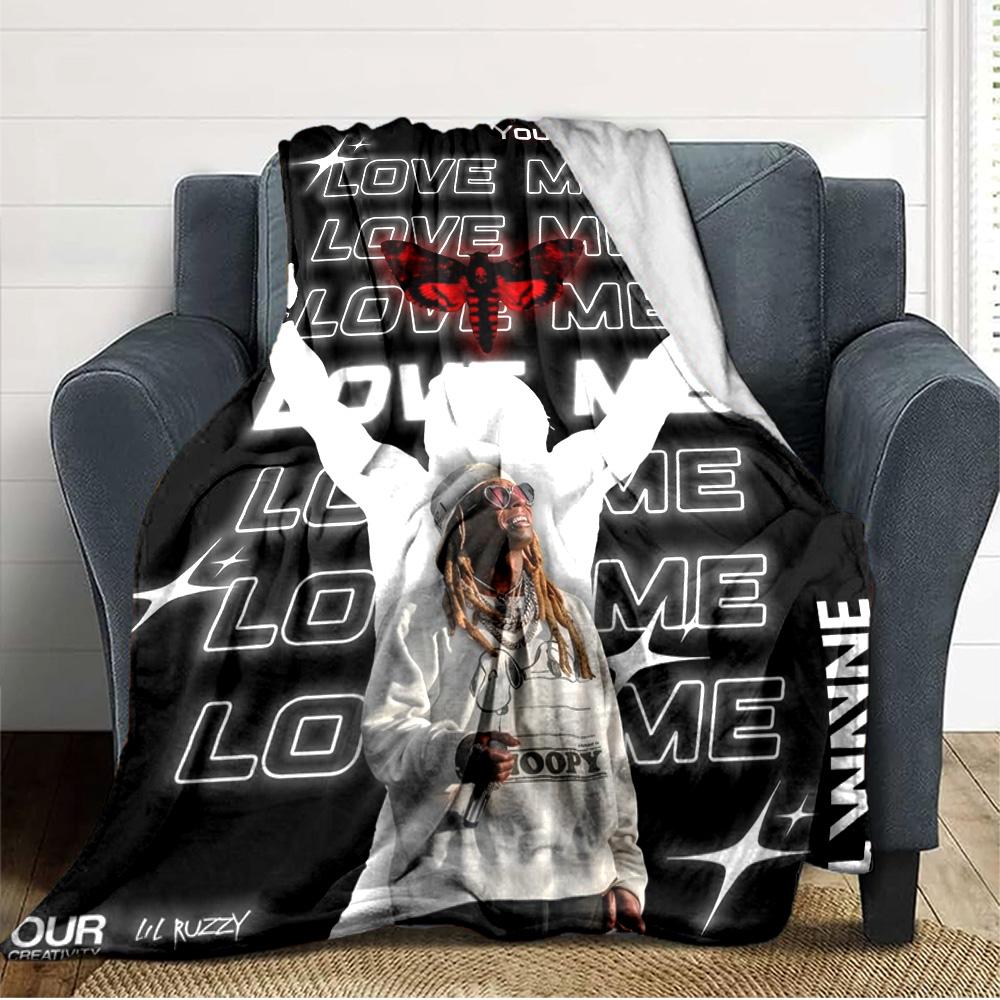 Name Custom Lil Wayne Print Flannel Blanket High Quality Warm Comfortable Cover for All Seasons Perfect for Gifts Home Decor