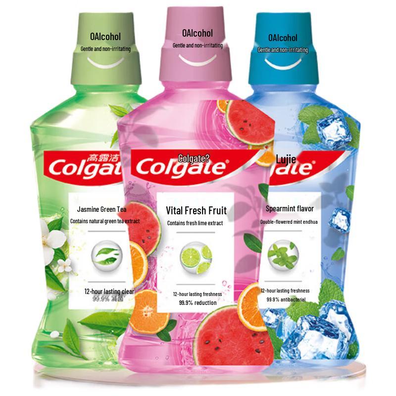 Colgate Fresh Breath & Gum Care Alcohol-Free Mouthwash 500ml 3-Pack