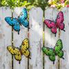 Metal Butterfly Wall Decor Colorful Butterflies Wall Art Sculpture 3D Iron Butterfly Hanging Decoration for Outdoor Indoor Fence Patio Yard Tree