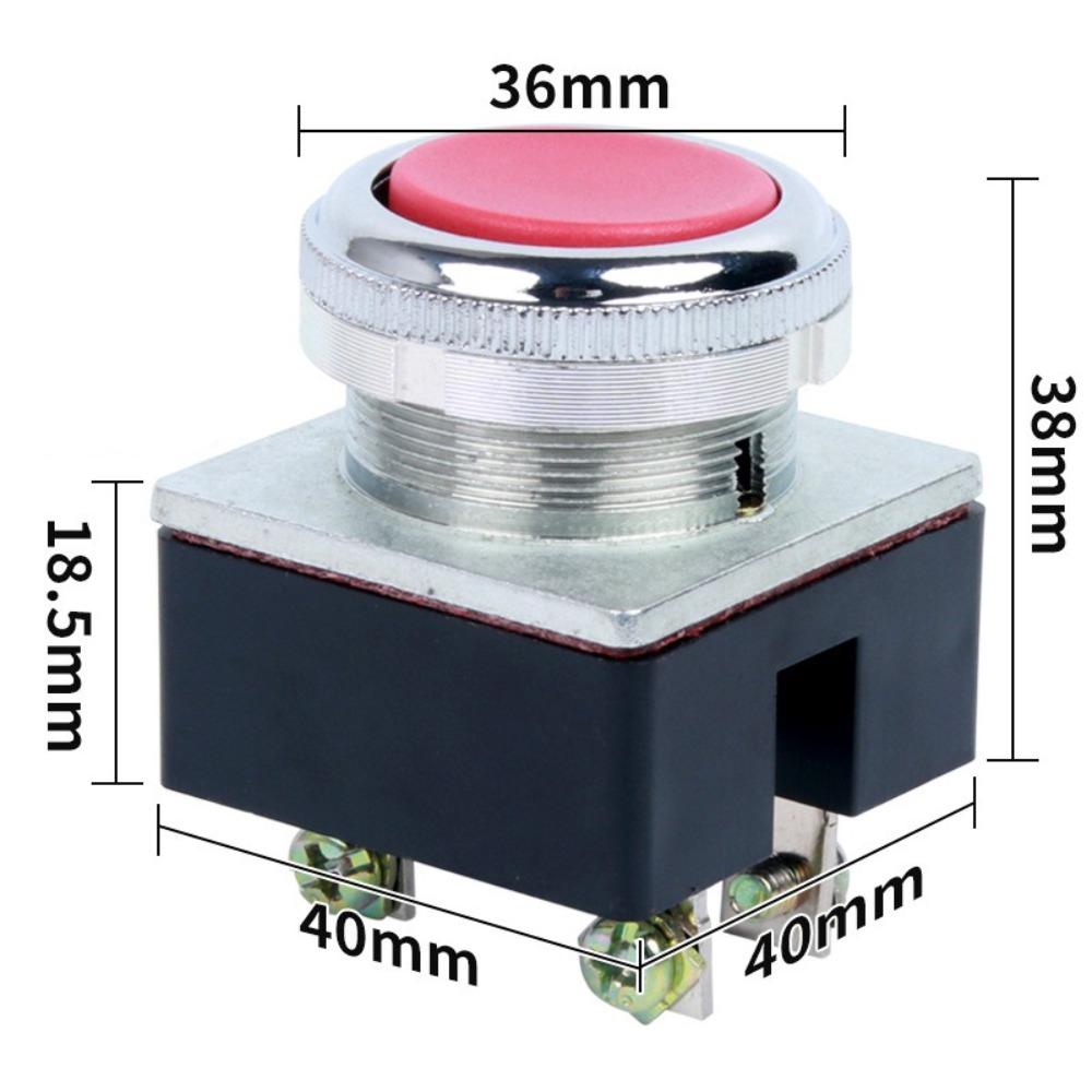 Momentary Control LA2 Push Button Switch 30mm Mounting Hole Self-Resetting Opening Mushroom Head Push Button 5A 250VAC Red Green