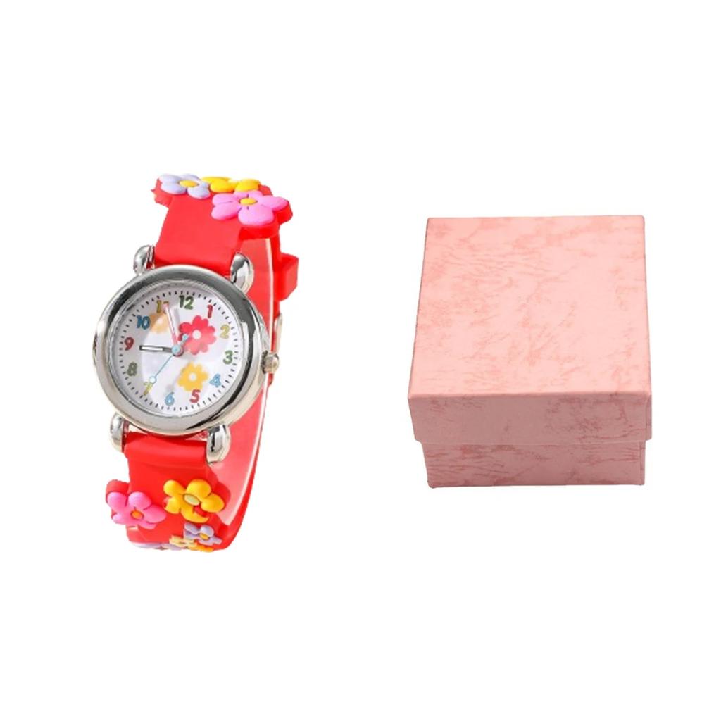 Cute Creative Flower Style Unicorn Quartz Watch for Children, Bracelet Necklace Set, Girls' Accessories