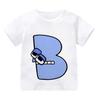 New Alphabet Lore T Shirt Print Cartoon Casual Summer Children Short-sleeved Anime T-shirt Kids Clothes Boy Game Series T Shirt